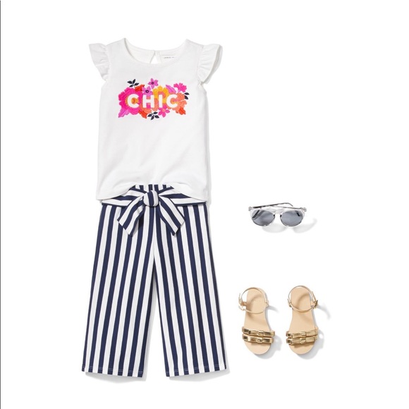 Janie & Jack striped wide leg knit pants - Picture 2 of 7